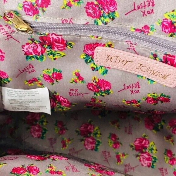 New! Betsey Johnson Quilted Faux Leather Pink Heart Coin Pouch Book Bag Backpack - Picture 16 of 16